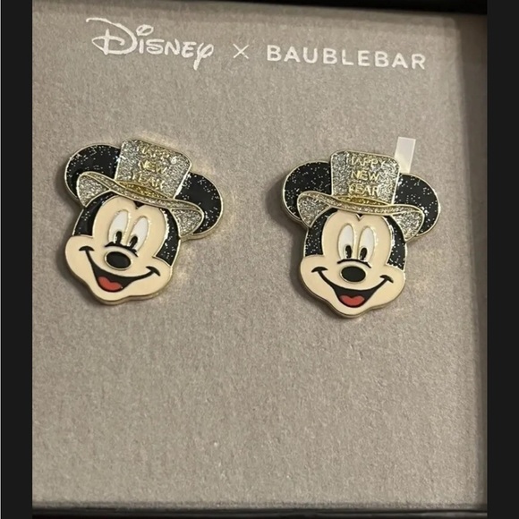 Disney x BAUBLEBAR Mickey Mouse New Years Earrings New - Picture 2 of 6